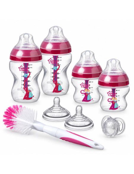 Kit de naissance Advanced Anti-Colic rose avec 1 sucette — Tommee Tippee