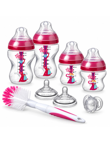 Kit de naissance Advanced Anti-Colic rose avec 1 sucette — Tommee Tippee