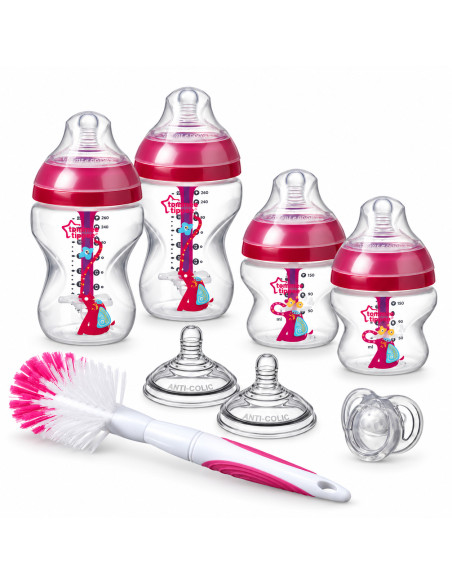 Kit de naissance Advanced Anti-Colic rose avec 1 sucette — Tommee Tippee
