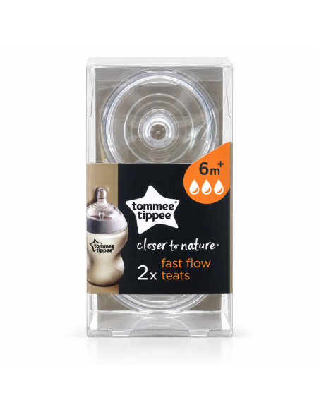 2 tétines Closer to Nature à débit rapide 6 mois et + — Tommee Tippee