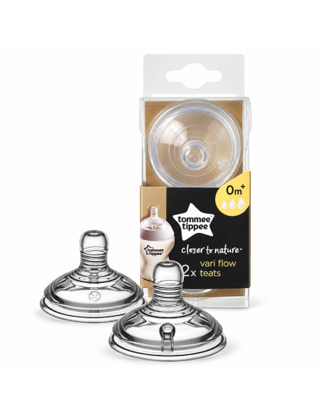 2 tétines Closer to Nature à débit variable 0 mois et + — Tommee Tippee