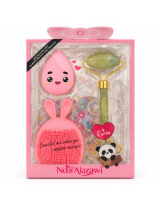 Noor Alazawi coffret brosse, éponge et rouleau – rose clair