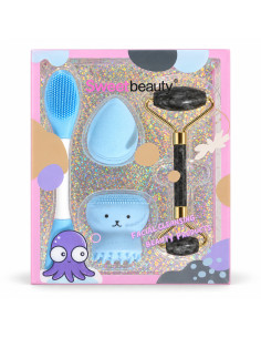 Sweet Beauty – Coffret brosse, éponge et rouleau bleu