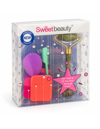 Sweet Beauty – Coffret brosse, éponges et rouleau vert