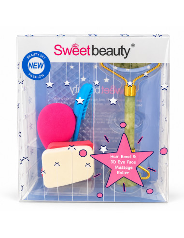 Sweet Beauty – Coffret brosse, éponges et rouleau bleu
