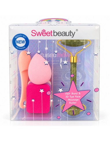 Sweet Beauty – Coffret brosse, éponges et rouleau saumon