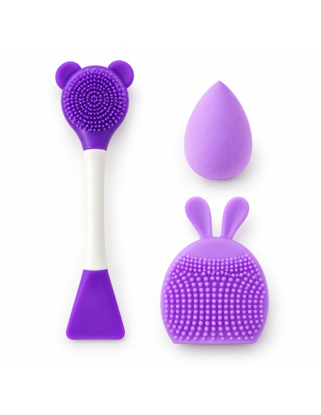 Sweet Beauty – Coffret Face Washing Tools violet