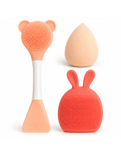 Sweet Beauty – Coffret Face Washing Tools saumon