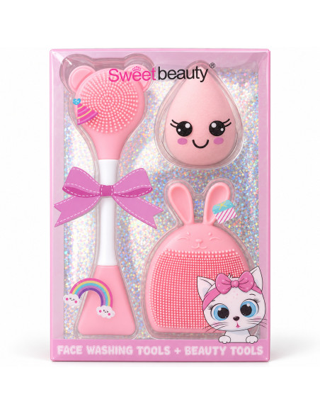 Sweet Beauty – Coffret Face Washing Tools rose clair
