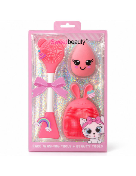 Sweet Beauty – Coffret Face Washing Tools rose fuchsia