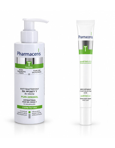 Pharmaceris T coffret crème au rétinol et gel nettoyant offert