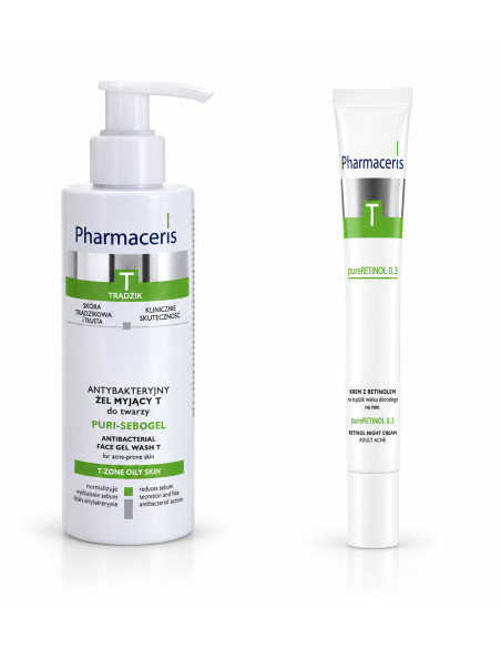 Pharmaceris T coffret crème au rétinol et gel nettoyant offert