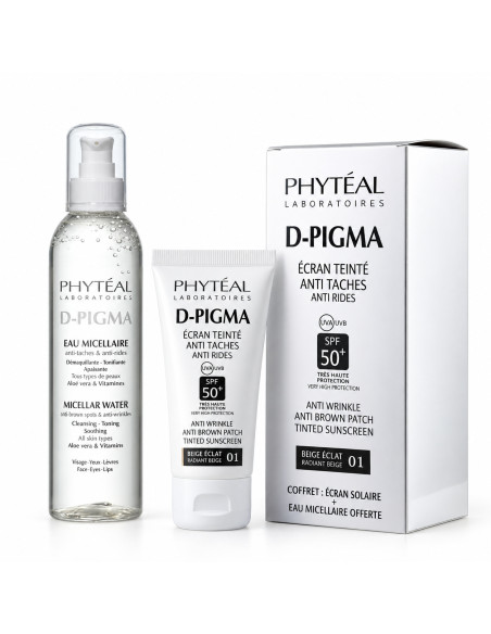 Phytéal D-Pigma coffret écran teinté Beige Éclat 01 SPF50+ + eau micellaire