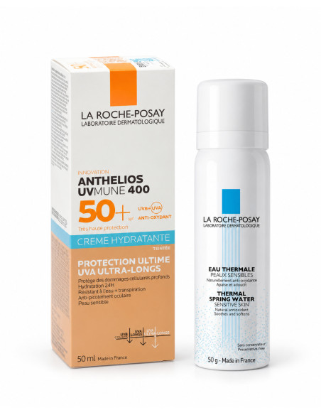La Roche-Posay Anthelios UVMune 400 SPF50+ Crème teintée 50 ml + Eau thermale 50 ml offerte