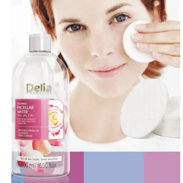 Démaquillant Eau Micellaire de Rose Apaisante Delia Cosmetics 500ml