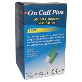 Bandelette blood glucose test strips b/25-on call plus
