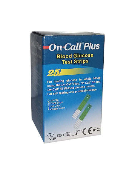 On Call Plus — 25 bandelettes de glycémie en flacon