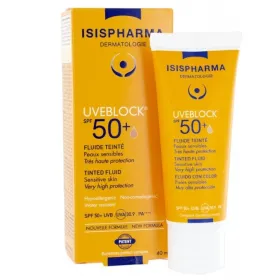 Uveblock fluide teinte spf50+ peaux sensibles 40ml- Isispharma