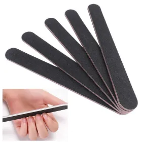 LOT DE 5 LIMES POUR ONGLES NOIR TOUT DROIT GRAIN 100-100