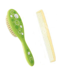 Brosse et peigne pour bébé vert- baby nova