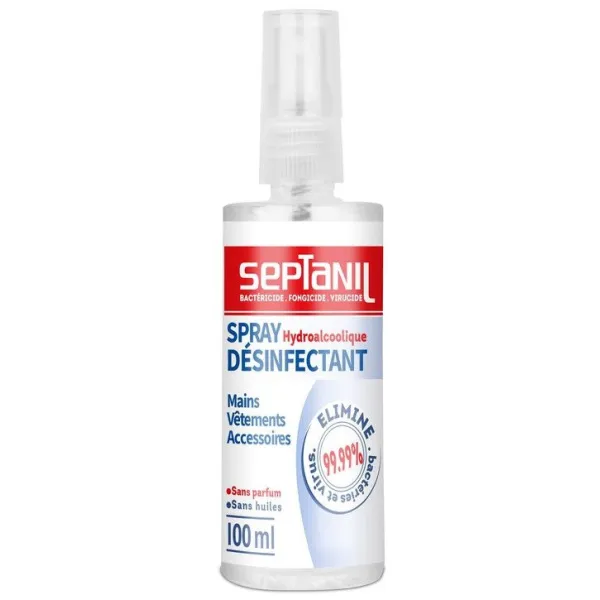 Spray solution hydroalcoolique désinfectant 100ml-septanil