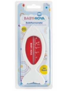 Thermomètre de bain poisson blanc/rouge - baby nova