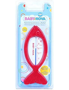 THERMOMÈTRE DE BAIN DE POISSON ROUGE/BLANC-BABYNOVA