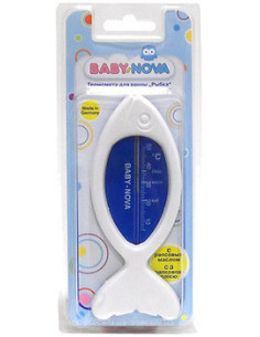 THERMOMÈTRE DE BAIN DE POISSON BLANC/BLEU-BABYNOVA