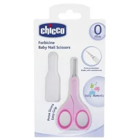 CISEAUX À ONGLES BOUT ROND LAMES COURTES ROSE-CHICCO