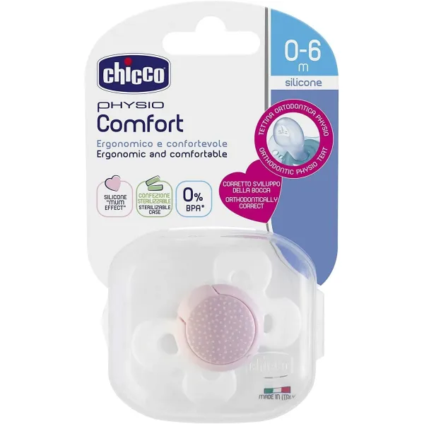 Sucette confort 0-6 mois blanc/rose - chicco