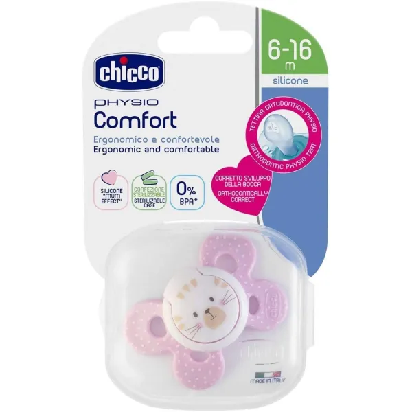 Sucette confort 6-12 mois rose - chicco