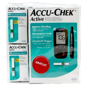 ACCU-CHEK ACTIVE PACK: 1 APPAREIL + 100 BANDELETTES +1 SOFTCLIX
