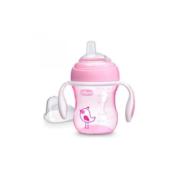 Tasse transition bec souple silicone 4m+ rose - girl - chicco
