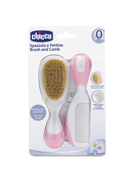 Brosse et peigne pour bébé rose | Chicco