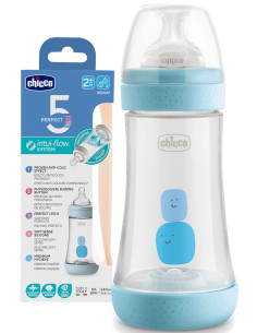 Biberon intui-flow perfect 5 - bleu- 240 ml - chicco
