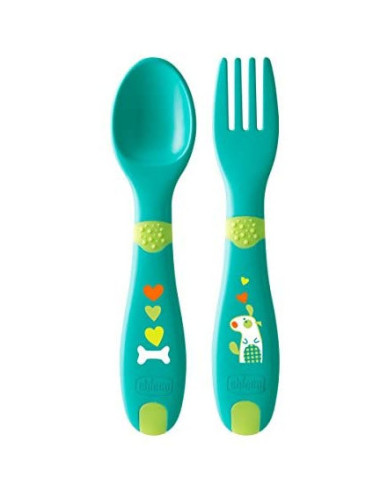 Premiers couverts bébé, cuillère et fourchette — 12m+ | Chicco