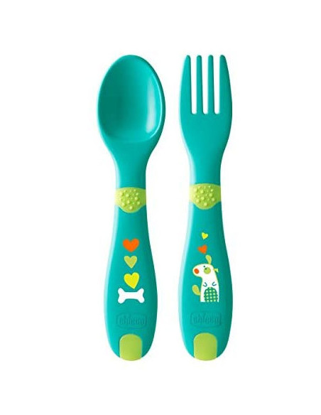 Premiers couverts bébé, cuillère et fourchette — 12m+ | Chicco