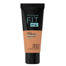 Maybelline New-York Fond de teint Fluide Fit Me Matte 332 Caramel Doré 30 ML