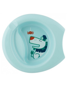 Chicco assiette creuse décorée avec rebord 6 mois+ Bleu