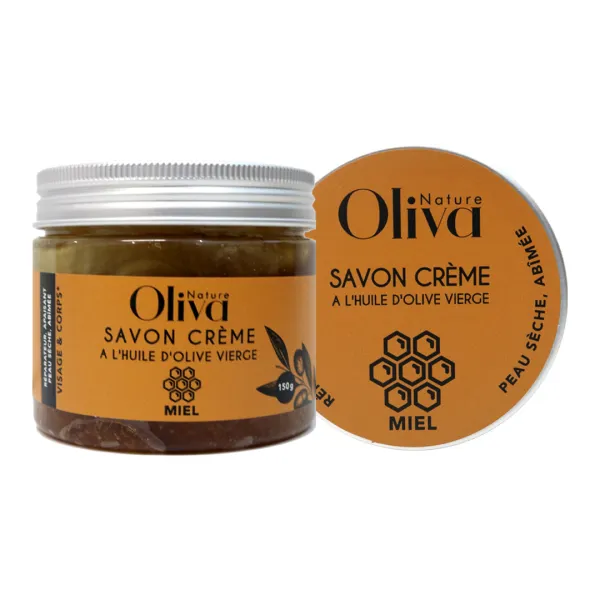 Savon crème à l'huile d'olive vierge miel 150g - oliva nature