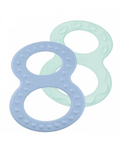 Lot de 2 anneaux de dentition 8+ bleu / vert -nuk