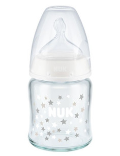 Biberon First Choice+ En Verre 0-6 Mois 120 ml Blanc- Nuk